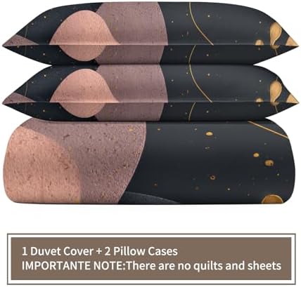 Mid Century Modern Abstract Duvet Cover King Size, Dark Gray Black