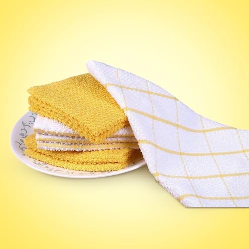 AMOUR INFINI Cotton Kitchen Dish Cloths Set of 8, 100% Terry Cotton