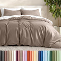 Bare Home Duvet Cover Set 1800 Ultra-Soft (Queen, Taupe)