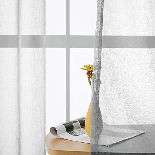 Epinki Curtain Panel Sheer, Polyester Grey Solid Color Grommet Drapes