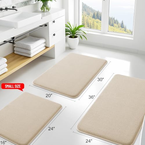 Smiry Memory Foam Bath Mat 44x24, Extra Soft Absorbent Bathroom Rugs
