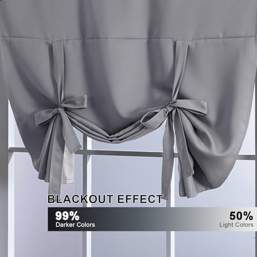 H.Versailtex Thermal Insulated Blackout Tie Up Curtains Adjustable