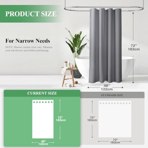 Dynamene Stall Waffle Shower Curtain 256 GSM Heavy Fabric 48x72