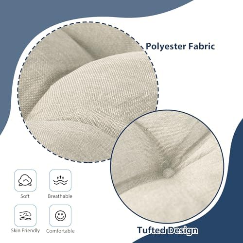 IASEAHK Chair Cushions for Dining Chairs, 15.5" x 15.5" x 4", Beige