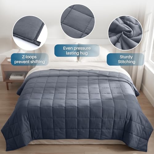 Weighted Idea Weighted Blanket for Adults (Dark Grey,48"x72",15lbs)