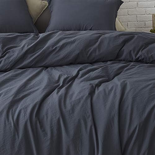 Natural Loft King Duvet Cover Set - Faded Black