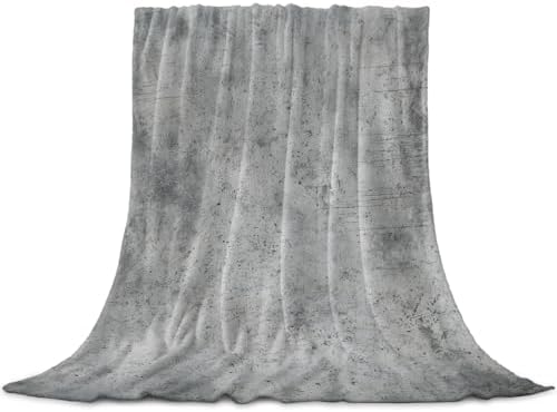 Flannel Fleece Blanket 60" x 80", Grey Vintage Microfiber Cozy Soft