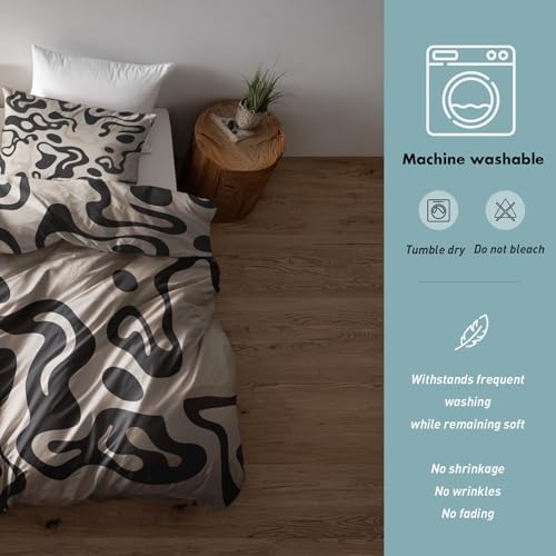Abstract Duvet Cover Queen Size, Geometric Modern Reversible Design