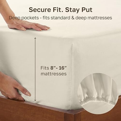 California Design Den 600 Thread Count King Fitted Sheet Deep Pocket