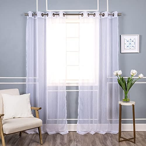 Home Fashion Crushed Voile Sheer Curtain Set of 2 Panels – Antique