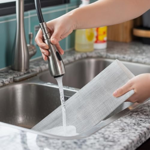 Slate Gray Placemats Set of 6, Washable PVC Kitchen Table Mats Place