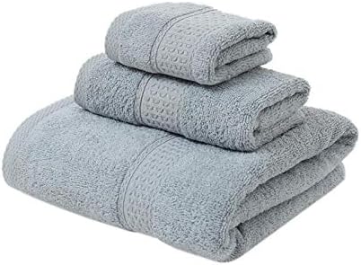 Elonglin 3 Piece Towel Set, 1 Bath Towel & 2 Hand Towels, Cotton