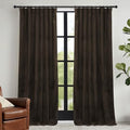 RYB HOME Brown Velvet Curtains 72 inches Length with Hook Belt