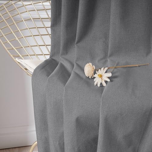 Frelement 100% Blackout Curtains 2 Panels, Room Darkening Drapes for