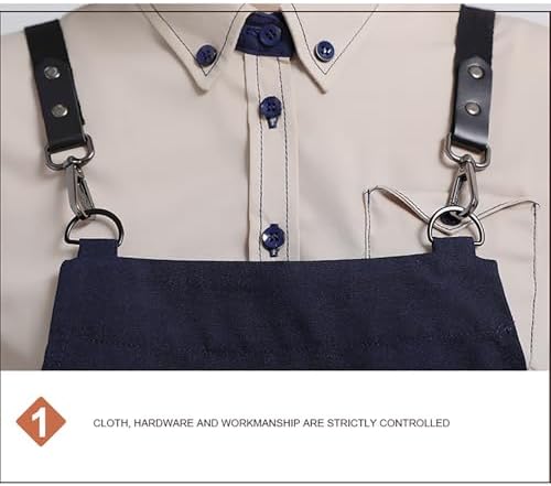 Kitchen Apron Cross Back Adjustable Cotton Canvas Bib Apron with