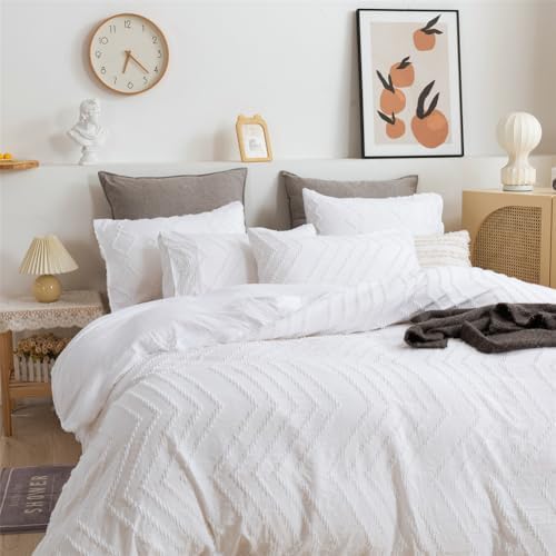 Boho Bedding Duvet Cover Set Wave Tufted Texture Comforter Cover with
