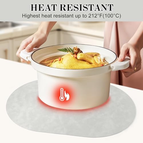 Faux Leather Placemats Set of 6 with Matching Coasters, Heat Resistant