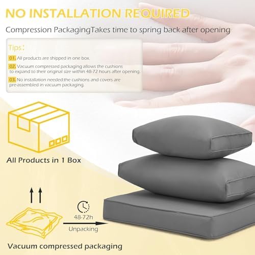 HOMREST Outdoor Replacement Cushions for Patio