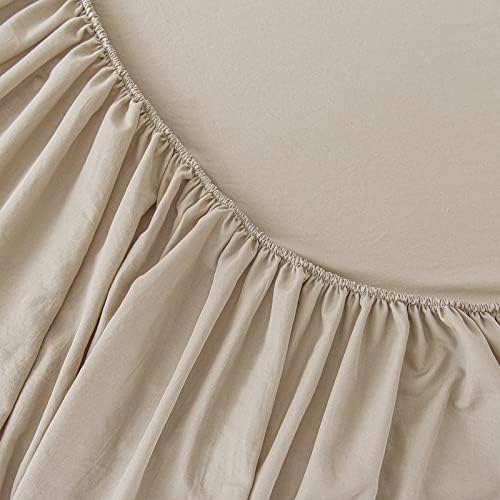 Queen Taupe Sheet Set 4 Piece Deep Pocket Bed Sheets Chic Tufted