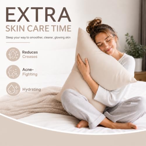 INSSL Microfiber Pillow Cases Set of 2, Hypoallergenic King Taupe
