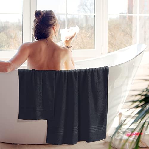 BOUTIQUO 6 Pack Cotton Towel Set, Contains 2 Bath Towels 28x55 inch, 2