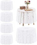 Batiyeer 6 Pcs White 6 Pack Round Lace Tablecloth 90 Inch