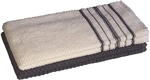 Set of 4, 100% Ring-Spun Terry Cotton Kitchen Dish Towels - 410 GSM, 2
