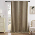 Timeper Taupe Velvet Blackout Curtains 104x96 inches, 1 Panel, Back