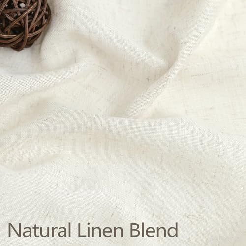 Ivory Cream Extra Wide Pinch Pleated Linen Curtains 96 Inches Long