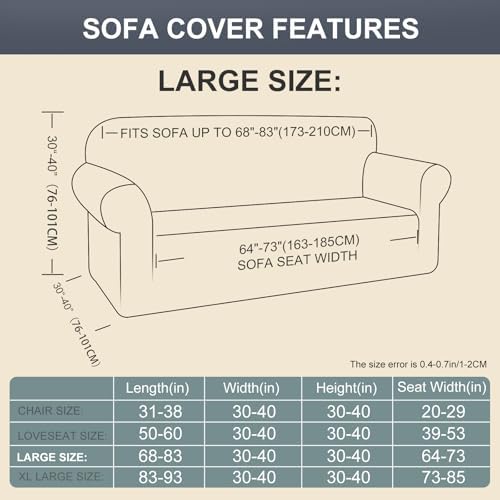 Stretch Couch Covers for Sofa Washable, Large, Camel