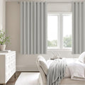ChrisDowa Light Grey Blackout Curtains 63 Inches Long 2 Panels for