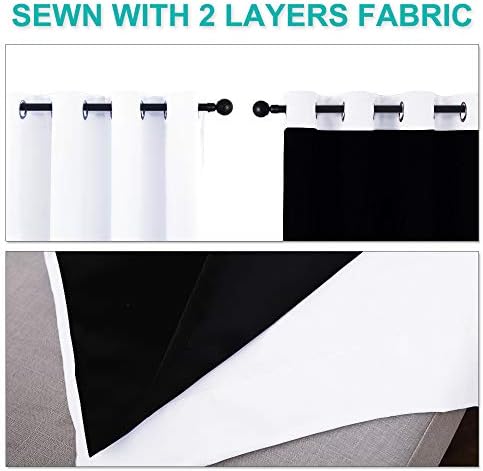 NICETOWN White Blackout Curtains for Bedroom 55" Wide x 96" Long 2