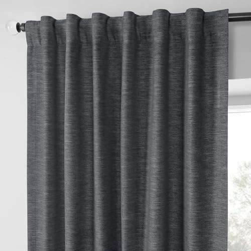 Boho Chic Faux Linen Blackout Curtains (2 Panels) 50 X 108, Rustic