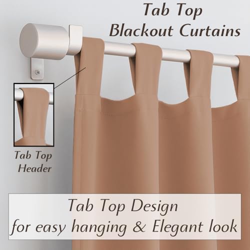 100% Blackout Tab Top Curtains for Extra Long Size Door,Window with