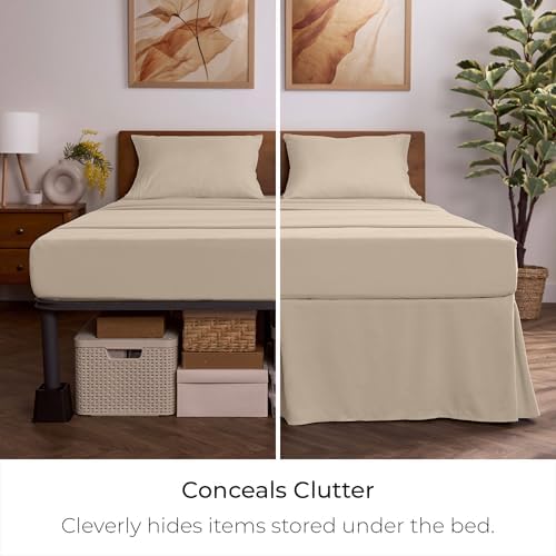 Mellanni Bed Skirt Queen Size - Tailored Drop Bed Skirting