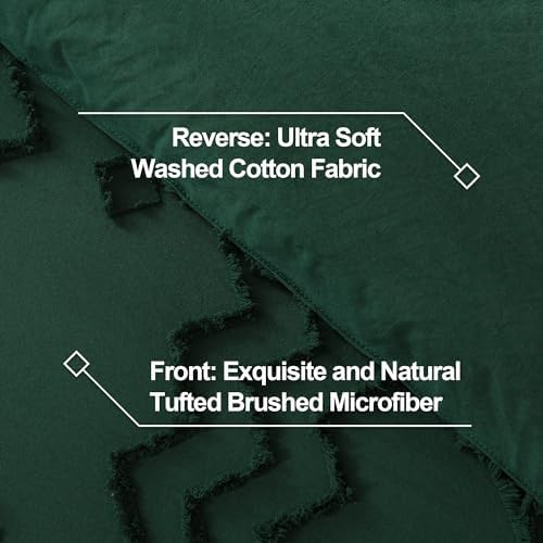 Andency King Size Comforter Set Emerald Green, 3 Pieces Bedding
