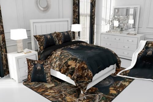 jejeloiu Bear Throw Wild Animal Pillow Cases 22"x22" Soft
