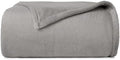 Casual Living Cal King Fleece Blanket, Flannel, 108" x 90", Light Grey