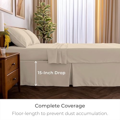 Mellanni Bed Skirt Queen Size - Tailored Drop Bed Skirting