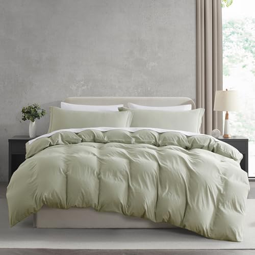 Nestl Light Sage Duvet Cover King Size - Soft Double Brushed King