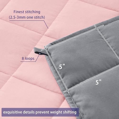 yescool Weighted Blanket for Adults 10lbs Twin Size, 48" x 72", Pink