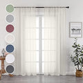 OWENIE Sheer Curtains 96 Inch Length, Elegant Sheer Curtains for
