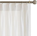 LETAU Sheer Off White Curtains 96 inches Long, Pinch Pleated Fish Bone