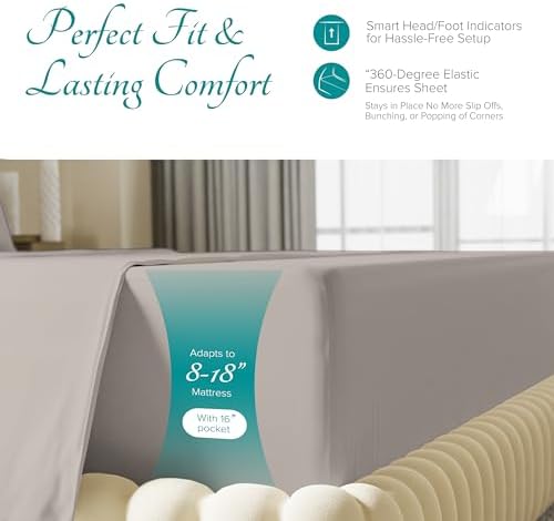 Carressa Linen Egyptian Cotton Fitted Sheet Queen Size - Luxury 800