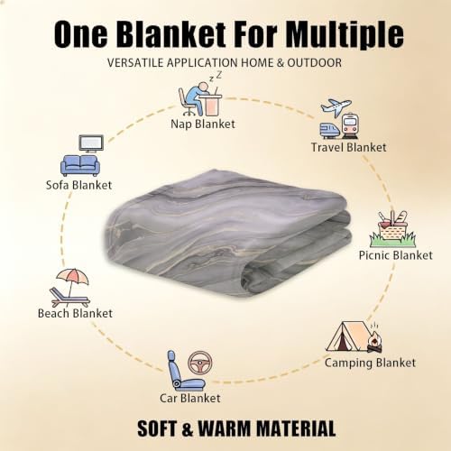 60"x80" Sherpa Fleece Modern Abstract Minimalist Throw Blanket Marble