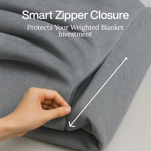 HomeSmart Duvet Cover for Weighted Blankets Queen Size, Grey - Cover