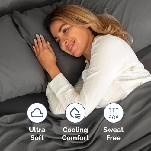Charcoal 4-Piece Sheet Set & Pillowcase Bedding Bundle (King Size)