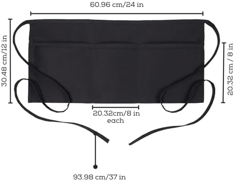 Avalon Kitchen Server Aprons with 3 Pockets – 100% Polyester Waist