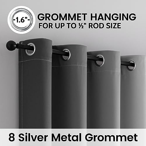 SimpleHome 100% Blackout Ombre Bedroom Curtains Grey and Greyish