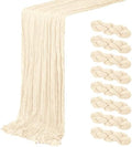 8 Pack Ivory Cheesecloth Table Runner 20 x 120 inch Gauze Table